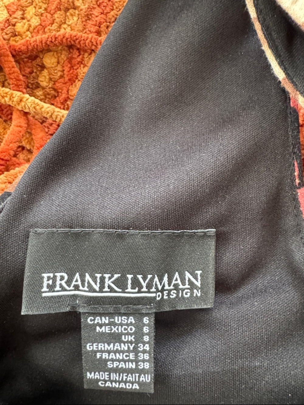 Frank Lyman Design Multi-Print Tiered V-Neck Dress - Picture 3 of 3